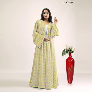 Robe longue vintage en georgette brodée pour femme, style indien, idéale pour les fêtes, en tissu léger et respirant - Product Image 4