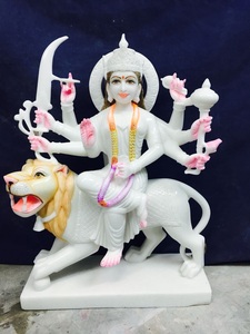 Handmade Fine Marble Durga Ma Goddess Statues - Product Image 4