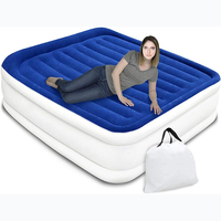 Lit gonflable moderne ultra-épais en PVC de 203 cm, taille King, avec pompe, revêtement floqué à trois couches, pliable, mobilier de chambre à coucher, matelas de luxe