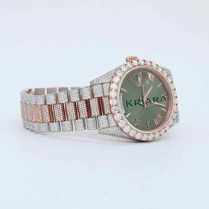 Montre en acier inoxydable haut de gamme avec diamants Mossinate, une montre exquise pour les occasions formelles et décontractées - Product Image 2