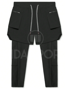 Performance 2-in-1 Sports <b>Shorts</b> with <b>Compression</b> Leggings Breathable Eco-Friendly Bermuda <b>Shorts</b> for <b>Men</b>-Casual Pattern - Product Image 2