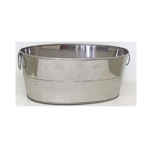 Durable Rustic Beverage Cooling <b>Tub</b> with Oval Shape and Dual Carrying Handles - Product Image 3