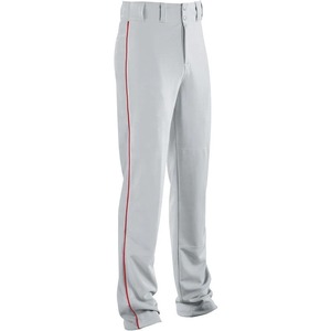 Pantalon de sport pour homme en polyester blanc et gris avec bande latérale rouge, fermeture éclair, poches, évacuation de l'humidité, coupe régulière, protection UV, respirant - Product Image 2