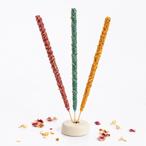 Bâtons d'encens religieux indiens du Tamil Nadu en bambou écologique texturé de 9 pouces, à combustion longue durée, pour l'aromathérapie et la méditation - Product Image 1