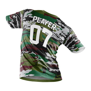 เสื้อกีฬาโพลีเอสเตอร์ผู้ชายแบบซับลิเมชั่นสั่งทำพิเศษ ป้องกันแบคทีเรีย พร้อมหมายเลขทีม เสื้อฟุตบอลสั่งทำพิเศษ ระบายอากาศ แห้งเร็ว - Product Image 2