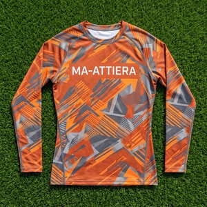 <b>Men</b> Long Sleeve Compression Shirt Orange Gray Graphic Gym Fitness Running Training Sportswear Performance <b>Base</b> <b>Layer</b> - Product Image 5