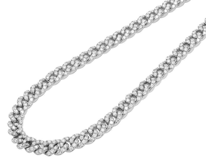 Collier chaîne cubaine de luxe en argent 925 avec diamants, chaîne gourmette audacieuse, bijoux de déclaration pour hommes et femmes, glamour et mode haut de gamme - Product Image 4