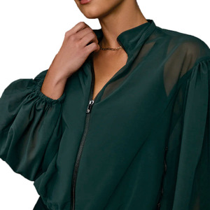 Hot Selling Custom Women’s Sheer Sleeve <b>Cropped</b> Windbreaker Lightweight Fashion Fitness <b>Jacket</b> Premium Men's <b>Jackets</b> OEM Supply - Product Image 4