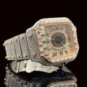 Splendid Gift Jewelry Diamond <b>Watch</b> Square <b>Case</b> 28mm Analog ETA Quartz Movement Sapphire Crystal Moissanite Silver Casual Luxury - Product Image 2