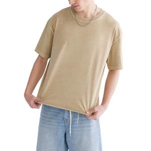 Camisetas de hombre con hombros caídos, estilo casual y corte holgado, colores lisos. Ropa en stock, ropa a granel, ropa mixta, fardos de ropa, ropa usada. - Product Image 4