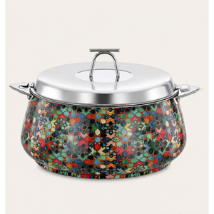 Casserole isotherme de luxe haut de gamme à motif mosaïque, en acier inoxydable à double paroi, pour garder les aliments au chaud, avec fonction de service thermique, en promotion - Product Image 3