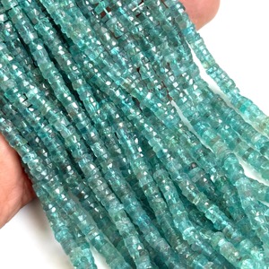 Natural Sky Blue Apatite Stone Faceted Heishi Tyre Disc <b>Beads</b> for Bracelet & Gemstone Jewelry Making 5mm <b>Direct</b> by Manufacturer - Product Image 4