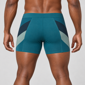 Calzoncillos bóxer sin costuras para hombre, color verde azulado, gris, con bloques de color, 1 paquete, ropa interior ecológica de alta calidad para hombre - Product Image 3