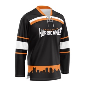 Maillot de hockey sur glace personnalisé pour adulte, imprimé par transfert thermique, 100 % polyester mesh 220g, anti-humidité, col en V, manches longues - Product Image 6