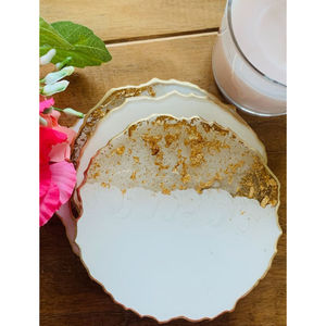 Floral Acrylic Resin Coaster Set Handmade Classic Eco-Friendly for Festive Table Decoration Colorful Home Decor Dining Parties - Product Image 4