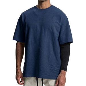Camiseta de Hombre de Algodón Puro 100%, Estilo Retro Lavado, Manga Corta, Hombros Caídos, Holgada, ODM/OEM - Product Image 1