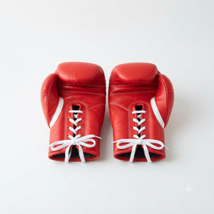 Guantes de Boxeo de Cuero Vacuno Rojo 2026 con Cordones Blancos, Equipo de Entrenamiento y Sparring Duradero para Todas las Estaciones, Guantes de Boxeo Ligeros - Product Image 1