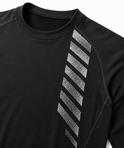 Rashguard à manches longues pour homme, col rond, imprimé numérique noir, séchage rapide, Spandex Polyester, anti-UV, écologique, pour activités de plein air - Product Image 5