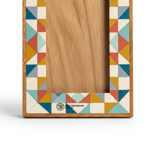 Unique Handmade Wooden Photo <b>Frame</b> | Vibrant Geometric Mosaic <b>Design</b> <b>Frame</b> - Product Image 5
