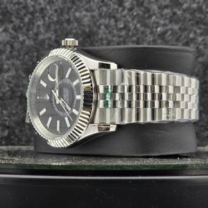 Montre de luxe pour hommes, 42mm, en acier inoxydable, automatique, mécanique, GMT, double fuseau horaire, cadran noir, bracelet Jubilee, montre-bracelet d'affaires - Product Image 3