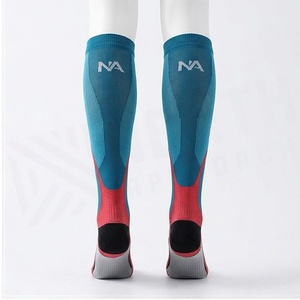 North Approach Knee High Compression <b>Socks</b> Blue Red <b>Breathable</b> Running <b>Socks</b> for Adults Summer - Product Image 2
