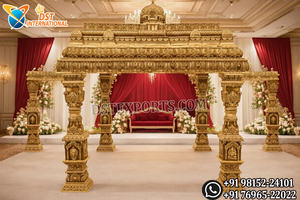 Mandap de mariage de style Grand Maharani, Mandap de mariage indien traditionnel avec piliers ornés, Mandap extérieur Raj Mahal USA - Product Image 3