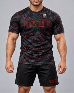 Conjunto de Camiseta de Fútbol para Hombre CLAW INTL, Negro y Rojo, Impresión Sublimada, Transpirable, Manga Corta, Cuello Redondo, Poliéster - Product Image 1