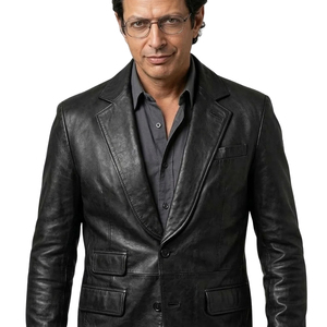 Blazer en cuir véritable noir pour homme Leather Cult, coupe ajustée, un seul bouton, style décontracté chic - Product Image 6