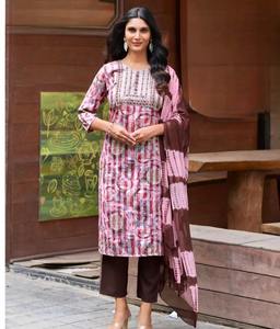 Elegante Conjunto Étnico de Top, Pantalón Palazzo y Dupatta, Ideal para Ocasiones Festivas y Celebraciones Tradicionales Indias - Product Image 3