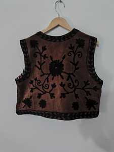 Wholesale Ethnic Suzani Printed Velour Cotton Breathable Short Vest Coat Handmade Boho Floral <b>Waistcoat</b> Outerwear for <b>Women</b> - Product Image 3