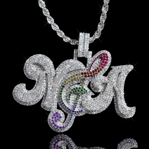 Custom Letter VVS Moissanite <b>Initial</b> <b>Pendant</b> 925 Sterling <b>Silver</b> Gold Plated Iced Out Hip Hop Jewelry for Men Women - Product Image 2