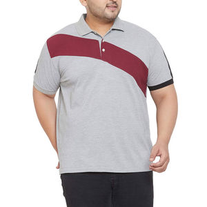 Chemise décontractée pour homme en coton Oxford gris bordeaux uni, tricotée, anti-plis, respirante, coupe classique, avec logo frontal, manches courtes - Product Image 2