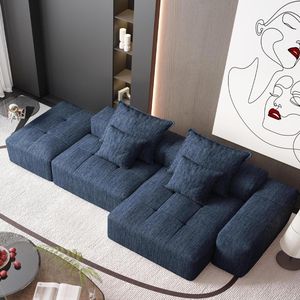 Divano Componibile Moderno Oversize con Tessuto in Ciniglia Scintillante, Cuscini Morbidi e Braccioli per Soggiorno - Product Image 2