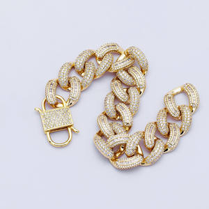 Pulsera de eslabones cubanos estilo hip hop con moissanita de corte brillante engastada en pavé, chapada en rodio, para hombre y mujer, de plata de ley 925 - Product Image 2