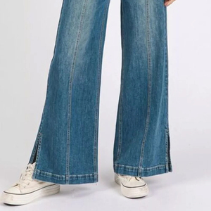 Women's High Street Casual Pencil Pants Blue Denim Jeans with Hole Embroidery Flare Skinny Leg New Arrivals - Product Image 5