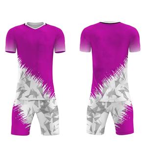 Camiseta y pantalones cortos de manga corta de malla pura de secado rápido de alta calidad, Kit de camiseta para niños para entrenamiento de equipos de fútbol, ropa de fútbol de Club - Product Image 3
