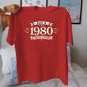 1980 LIMITED EDITION design pure cotton women's <b>Tshirt</b> comfort fit - Product Image 3