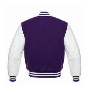 Chaqueta Universitaria a Precio Accesible, Parches de Chenilla Bordados Personalizados, Chaquetas Universitarias Moradas para Hombre - Product Image 2