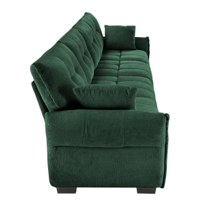 Divano Moderno a 4 Posti in Ciniglia Premium con Struttura in Legno Massello e Cuscini ad Alta Resilienza per Soggiorni, Uffici e Sale Relax - Product Image 5