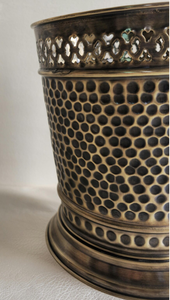 Pot à fleurs traditionnel en laiton de haute qualité, fait main, finement gravé, pour la conservation des fleurs, décoration pour la maison et le jardin. - Product Image 3