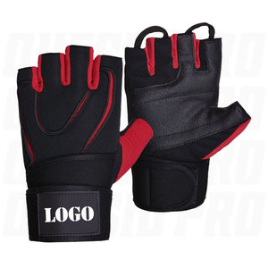Guantes de Gimnasio de Cuero Vacuno de Primera Calidad, Medios Dedos, con Soporte para Muñeca, Guantes Personalizados para Levantamiento de Pesas, Transpirables, para Entrenamiento Físico - Product Image 1