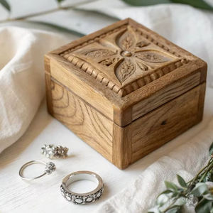 Boîte de rangement en bois vintage pour souvenirs et objets précieux, ajoutant un caractère intemporel et une solution de rangement sécurisée - Product Image 1