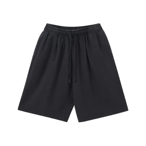Shorts Bermuda en Coton Uni pour Homme, Taille Élastique, Fermeture à Cordon, Tissu Respirant, Style Taille Mi-Haute - Product Image 2