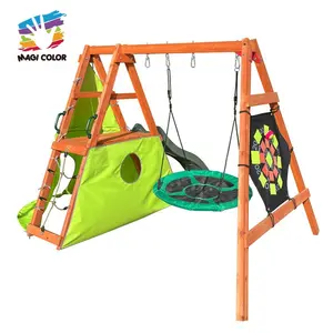 Personalizar Crianças Playground Equipamento Swing Slide De Madeira Set Para Quintal W01D282