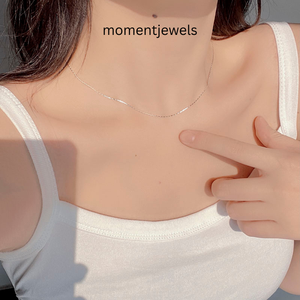 Minimalist 925 Silver Link <b>Chain</b> Necklace Adjustable Fine <b>Chains</b> Jewelry for Women Gift Party Wedding - Product Image 4