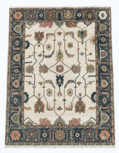 Tapis en laine noué à la main Oushak Arbre de Vie, tapis traditionnel turc à motifs floraux, tapis de luxe fait main pour salon et chambre à coucher - Product Image 6