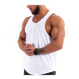 Débardeurs de fitness sans manches pour hommes personnalisés, séchage rapide, 100 % polyester, débardeur d'été avec impression unie - Product Image 5