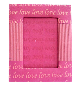 Marco de Fotos Decorativo de Pared para Hogar u Oficina, Hecho a Mano con Papel Reciclado, Diseño Batik con Estampado de Amor, Color Marrón, 10x8 Pulgadas, Moderno, con Logotipo Personalizado - Product Image 2