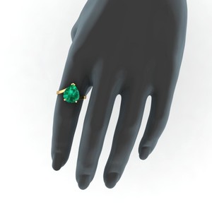 Best Selling 18K Gold Plated 925 <b>Silver</b> 8x10mm Pear Cut <b>Emerald</b> Quartz Gemstone Prong Set Engagement <b>Ring</b> Fine Jewelry For Women - Product Image 5
