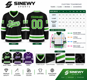 Custom Sublimation <b>Ice</b> Hockey Jersey Men Black Green Mesh Pullover Team Uniform - Product Image 4
